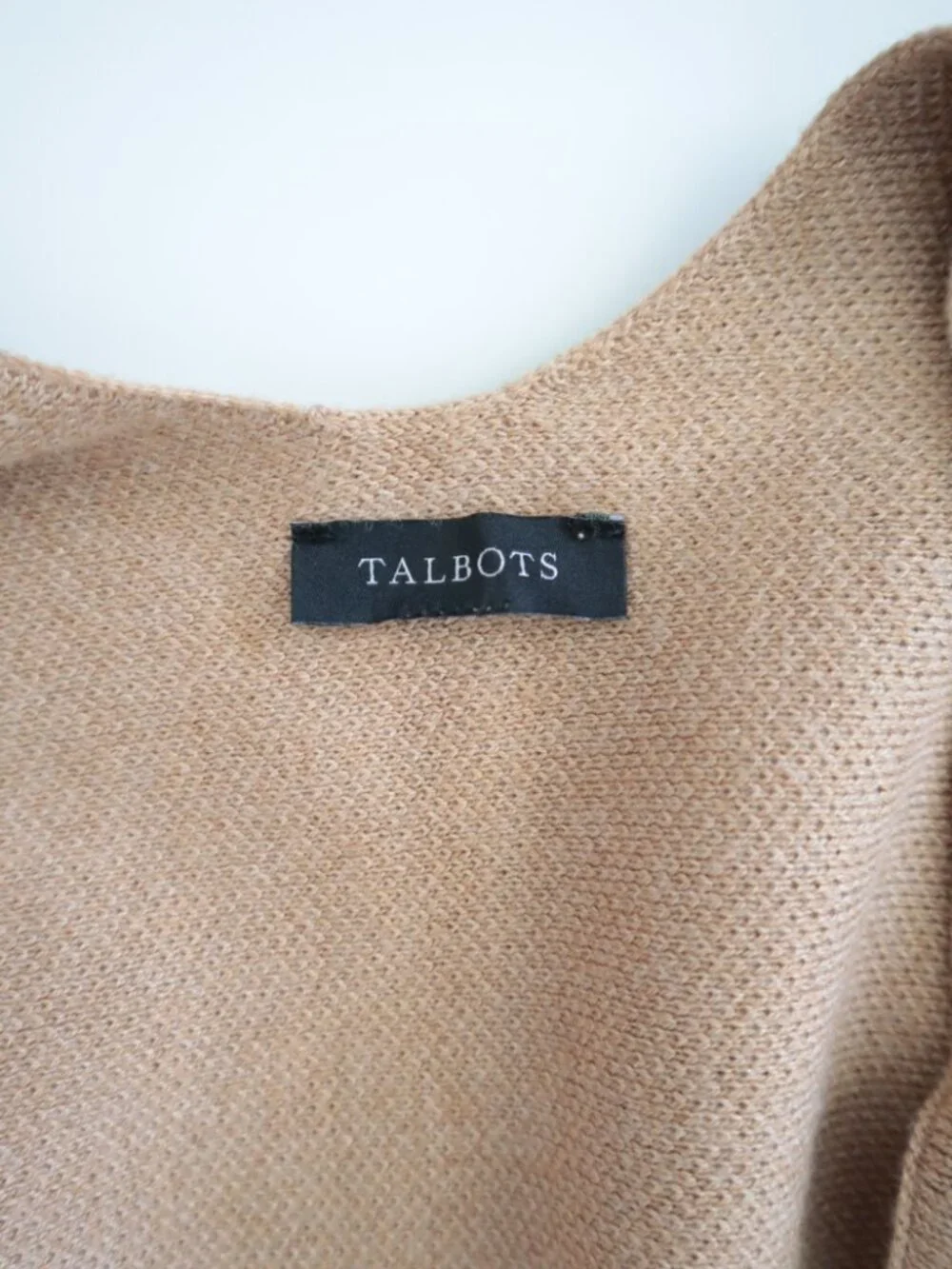 Talbots Tan and Yellow Colorblock Knit Ruana Wrap